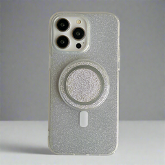 Silver Shimmer Case with MagSafe Pop Socket