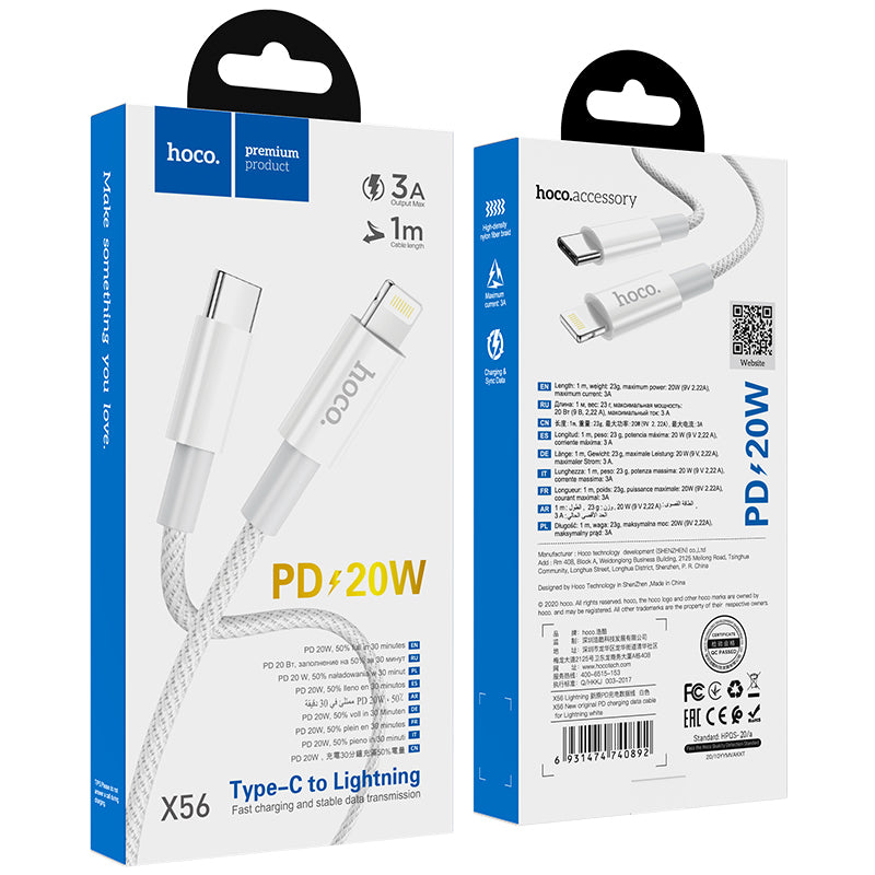 Hoco Charging Data Cable with Type-C to IP