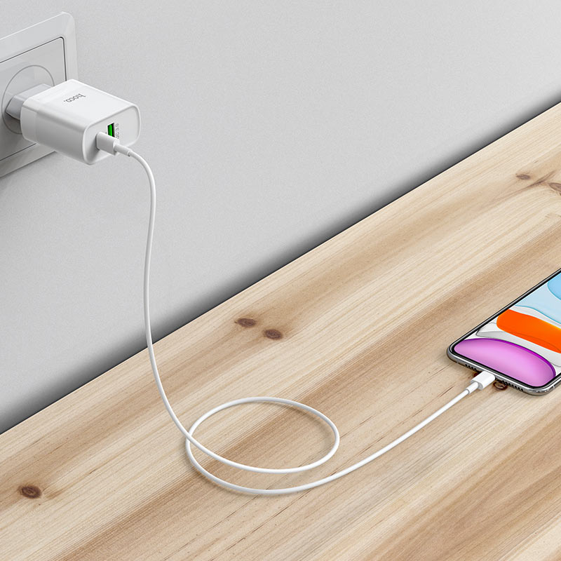 Hoco Dual Charger With lightning Cable