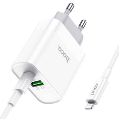 Hoco Dual Charger With lightning Cable